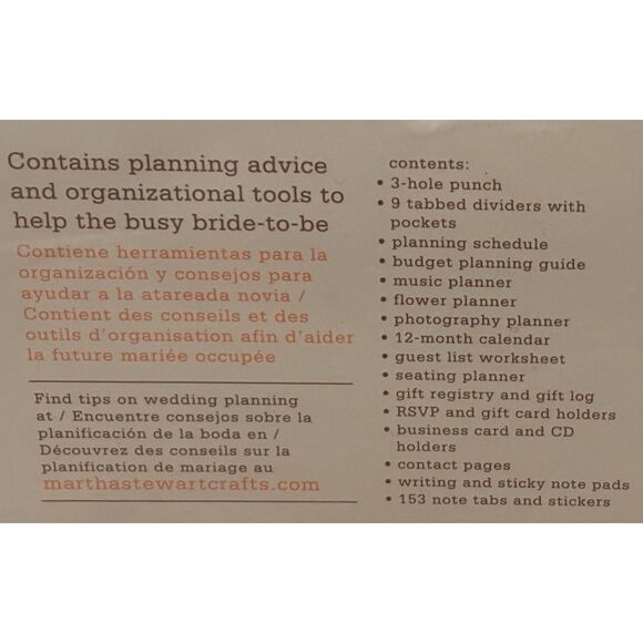 Martha Stewart Our Wedding Keepsake 3 Hole Ring Planner Binder Photo Book-New! - Picture 10 of 10